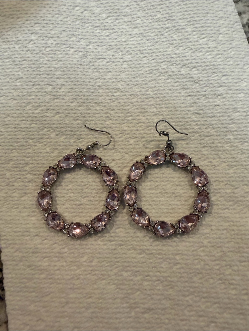 Source Unknown Lilac Crystal Hoop Earrings - Women Jewelry